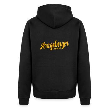 Erzgebirge Heimat liebe - Unisex Premium Bio Zip Hoodie - Schwarz - Hinten - Nico (187cm)