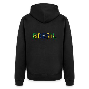 Drapeau Brésil - Veste à capuche bio Premium Unisexe - noir - Dos - Nico (187cm)