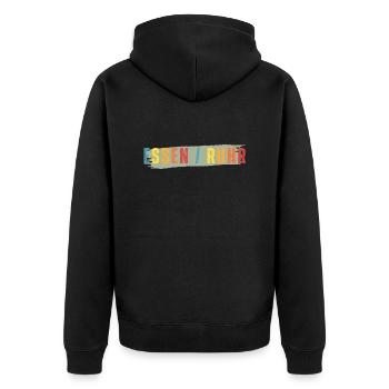 Essen Ruhr - Unisex Premium Bio Zip Hoodie - Schwarz - Hinten - Nico (187cm)