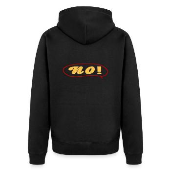 No with speech bubble - Unisex Premium Organic Zip Hoodie - black - Back - Nico (187cm)