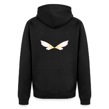 pixie wings - Unisex Premium Organic Zip Hoodie - black - Back - Nico (187cm)