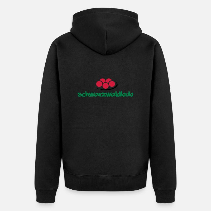 Schwarzwaldbub + Bollenhut - Unisex Premium Bio Zip Hoodie - Schwarz