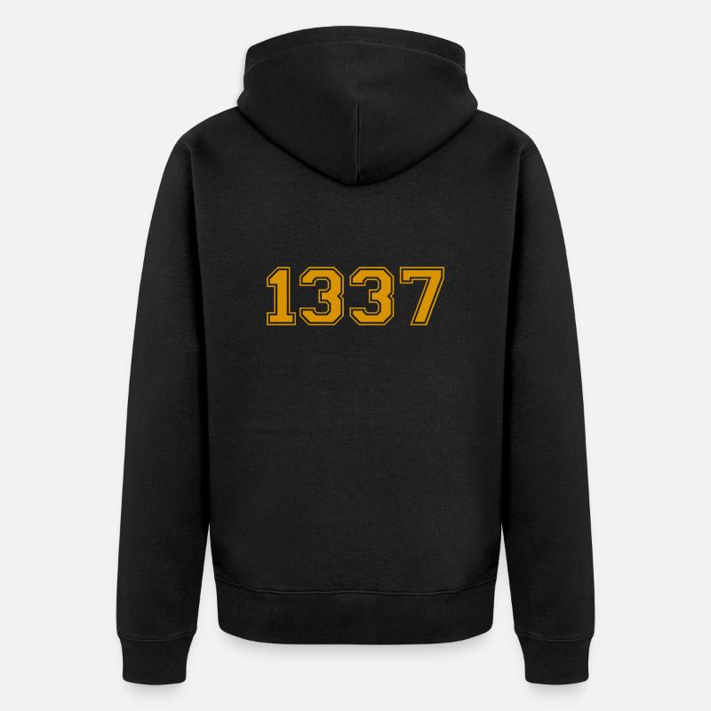 1337 Jaune - Leet Speak - Veste à capuche bio Premium Unisexe - noir