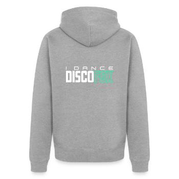 Ich Tanze Discofox - Unisex Premium Bio Zip Hoodie - Grau meliert - Hinten - Nico (187cm)