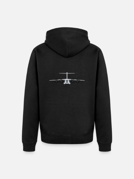A400M grey - Unisex Premium Organic Zip Hoodie - black