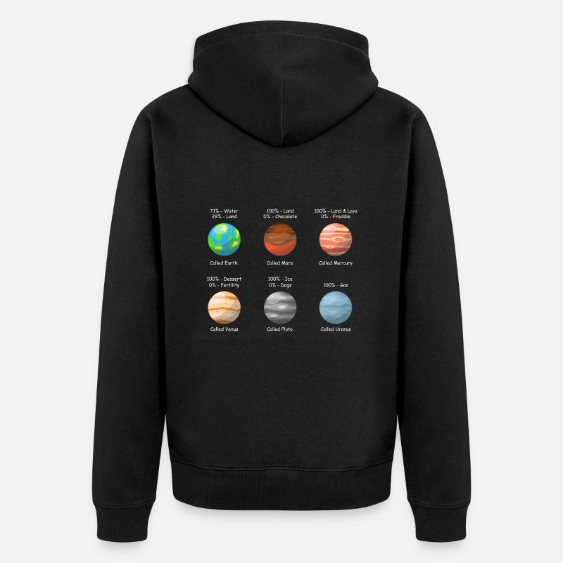 Système solaire Planètes Astronomie - Veste à capuche bio Premium Unisexe - noir