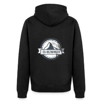 Alpenüberquerung Oberstdorf Meran E5 Fernwanderweg - Unisex Premium Bio Zip Hoodie - Schwarz - Hinten - Nico (187cm)