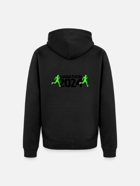 Marathon 2024 - Unisex Premium Organic Zip Hoodie - black