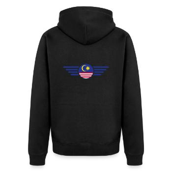 Malaysia Stil Design T-Shirt - Unisex Premium Bio Zip Hoodie - Schwarz - Hinten - Nico (187cm)