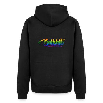 Bleib stark Positives Zitat Niedliche Liebe Positivität - Unisex Premium Bio Zip Hoodie - Schwarz - Hinten - Nico (187cm)