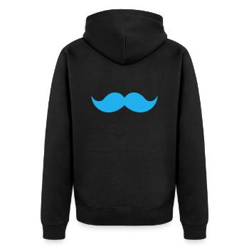 Prostate Cancer Awareness Moustache - Unisex Premium Organic Zip Hoodie - black - Back - Nico (187cm)