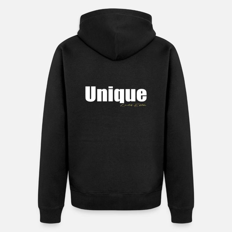 Unique - Unisex Premium Bio Zip Hoodie - Schwarz