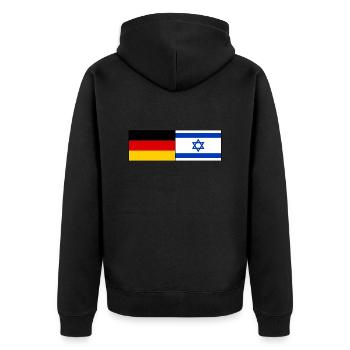Allemagne Israël Drapeau - Veste à capuche bio Premium Unisexe - noir - Dos - Nico (187cm)