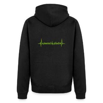 Powered by plants - Unisex Premium Organic Zip Hoodie - black - Back - Nico (187cm)