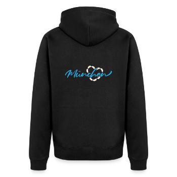 Mon cœur bat pour Munich - Bleu - Veste à capuche bio Premium Unisexe - noir - Dos - Nico (187cm)