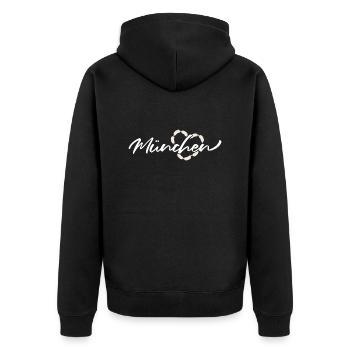 Mon cœur bat pour Munich - Blanc - Veste à capuche bio Premium Unisexe - noir - Dos - Nico (187cm)