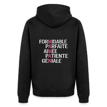 Maman Formidable - Cadeau Maman - Meilleure Maman - Veste à capuche bio Premium Unisexe - noir - Dos - Nico (187cm)