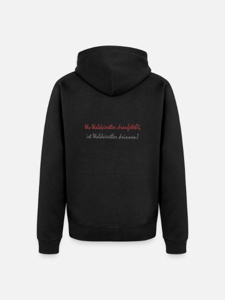 Waldviertler draufsteht - Unisex Premium Bio Zip Hoodie - Schwarz
