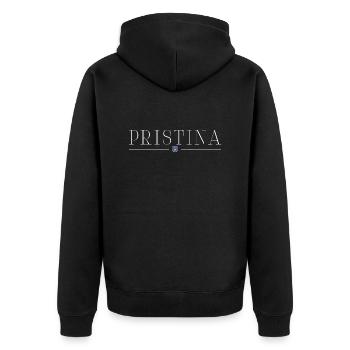Pristina, T-shirt de conception de style Kosovo - Veste à capuche bio Premium Unisexe - noir - Dos - Nico (187cm)