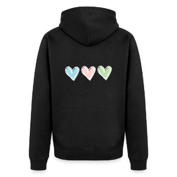 Heart Pastel - Unisex Premium Organic Zip Hoodie - black - Back - Nico (187cm)