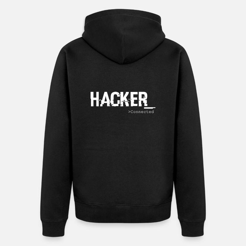 hacker - Veste à capuche bio Premium Unisexe - noir