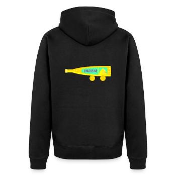 Lustige Limonade Limousine (b) - Unisex Premium Bio Zip Hoodie - Schwarz - Hinten - Nico (187cm)