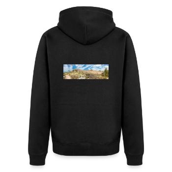 The Wall of Oštrica (Bedem Grebastica) Croatia - Unisex Premium Organic Zip Hoodie - black - Back - Nico (187cm)