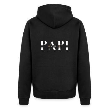 papi Chéri - Veste à capuche bio Premium Unisexe - noir - Dos - Nico (187cm)