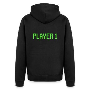 Joueur 1 Joueur de Pixel Art - Veste à capuche bio Premium Unisexe - noir - Dos - Nico (187cm)