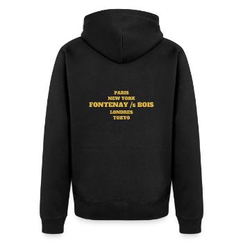 Fontenay sous Bois - Unique streets, unique style. - Veste à capuche bio Premium Unisexe - noir - Dos - Nico (187cm)