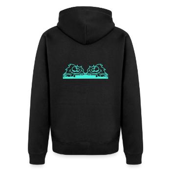2 DJ Monster Freunde Horror Halloween Mischpult - Unisex Premium Bio Zip Hoodie - Schwarz - Hinten - Nico (187cm)