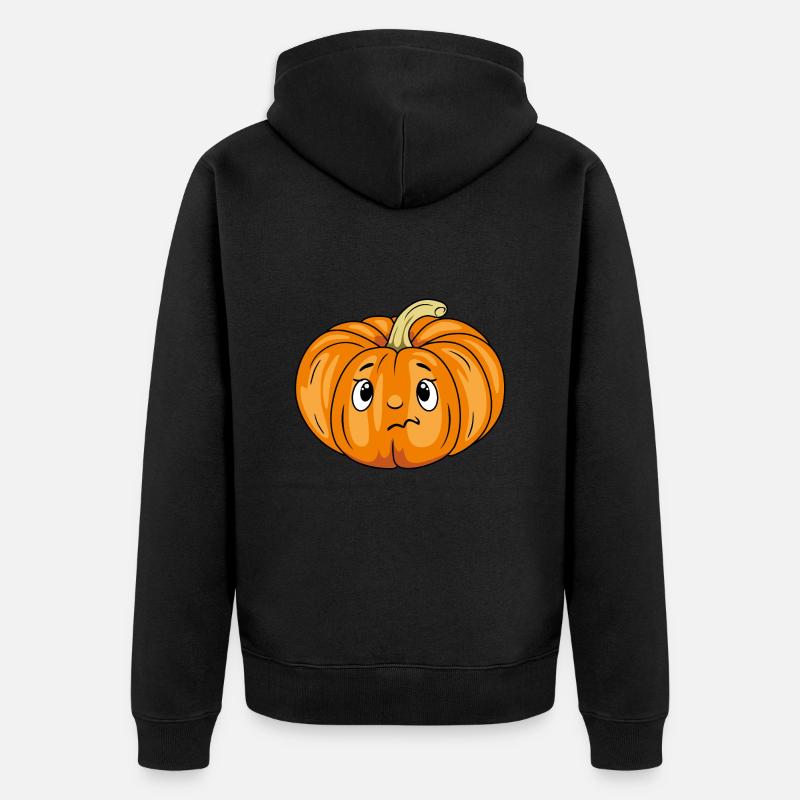 Émotion de citrouille douteuse - Veste à capuche bio Premium Unisexe - noir