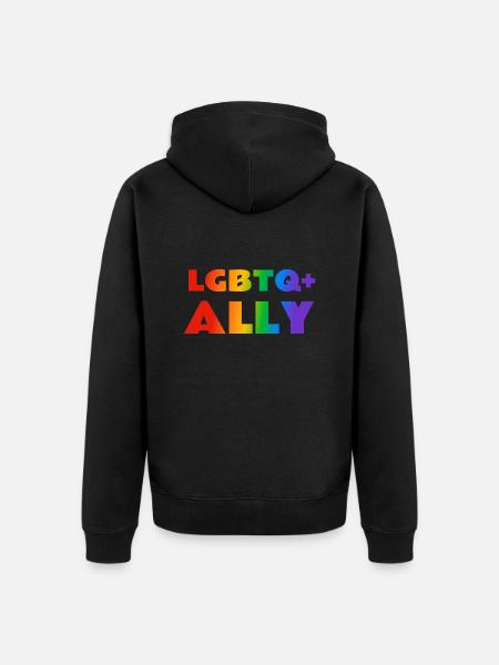 LGBTQ Ally - Unisex Premium Organic Zip Hoodie - black