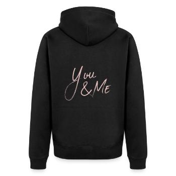 YOU & ME - Unisex Premium Bio Zip Hoodie - Schwarz - Hinten - Nico (187cm)