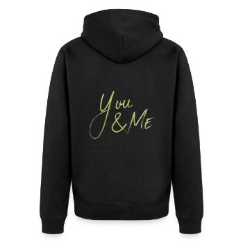 YOU & ME - Unisex Premium Bio Zip Hoodie - Schwarz - Hinten - Nico (187cm)