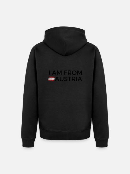 I am from Austria T Shirt - Unisex Premium Bio Zip Hoodie - Schwarz