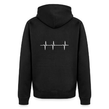 EKG template template to design your own mask - Unisex Premium Organic Zip Hoodie - black - Back - Nico (187cm)