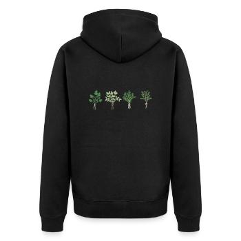 Parsley, sage, rosemary and thyme - Unisex Premium Organic Zip Hoodie - black - Back - Nico (187cm)