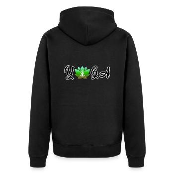 SGN 06 27 2022 1656355876855YOGA LOTUS - Unisex Premium Bio Zip Hoodie - Schwarz - Hinten - Nico (187cm)