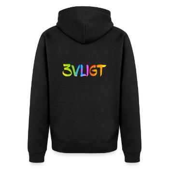 sms chat sprache befestigungen englisch drei 3 drei - Unisex Premium Bio Zip Hoodie - Schwarz - Hinten - Nico (187cm)