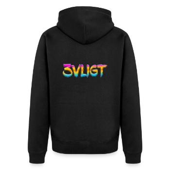 sms chat language fortifications english three 3 three - Unisex Premium Organic Zip Hoodie - black - Back - Nico (187cm)