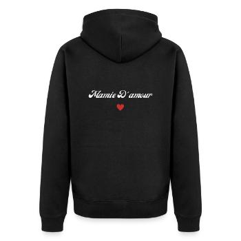 mamie d'amour - Veste à capuche bio Premium Unisexe - noir - Dos - Nico (187cm)
