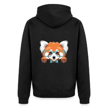 Coup d’œil sur le panda roux intelligent - Veste à capuche bio Premium Unisexe - noir - Dos - Nico (187cm)