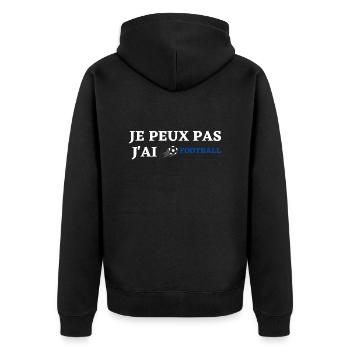 Football - Fußball - Fútbol - Calcio - Foot - Cool - Unisex Premium Bio Zip Hoodie - Schwarz - Hinten - Nico (187cm)