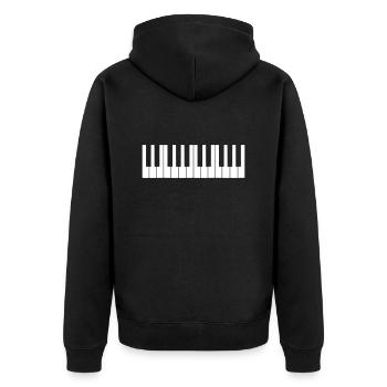 Piano Piano Playing Classical Music Instrument - Unisex Premium Organic Zip Hoodie - black - Back - Nico (187cm)