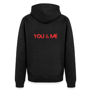 YOU & ME - Unisex Premium Bio Zip Hoodie - Schwarz - Hinten - Nico (187cm)