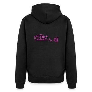 Camping-car & bière - Veste à capuche bio Premium Unisexe - noir - Dos - Nico (187cm)
