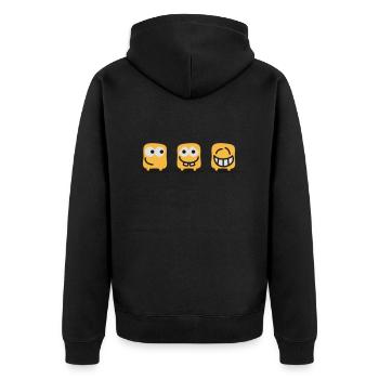 Die Drei Patukus - Unisex Premium Bio Zip Hoodie - Schwarz - Hinten - Nico (187cm)