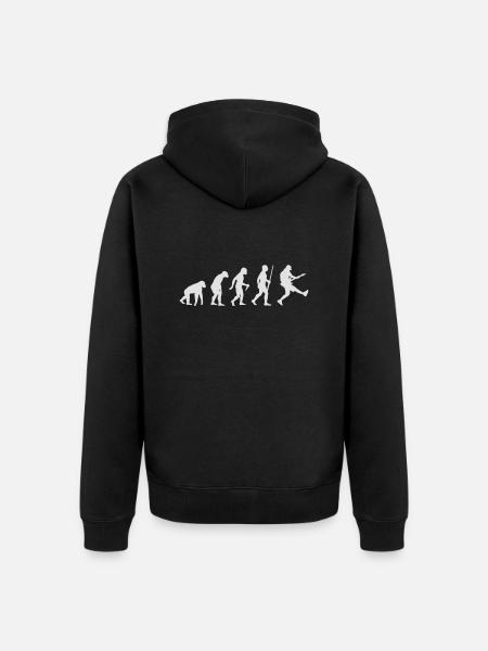 Bass Gitarrist Evolution - Unisex Premium Bio Zip Hoodie - Schwarz