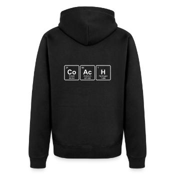 COACH sports coach funny gift elements - Unisex Premium Organic Zip Hoodie - black - Back - Nico (187cm)